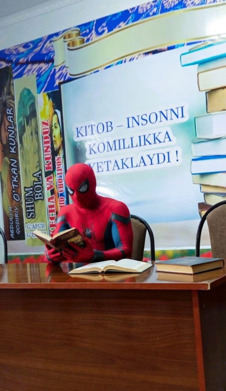 Marvel qahramonlari ham kutubxonada! 🕷📚